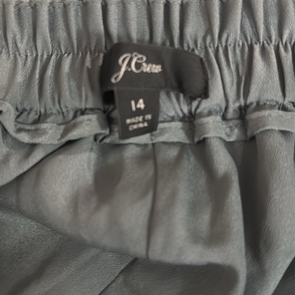 J Crew velvet wide leg pants.  Size 14. 25” inseam. Teal with gray undertones. - Picture 4 of 8